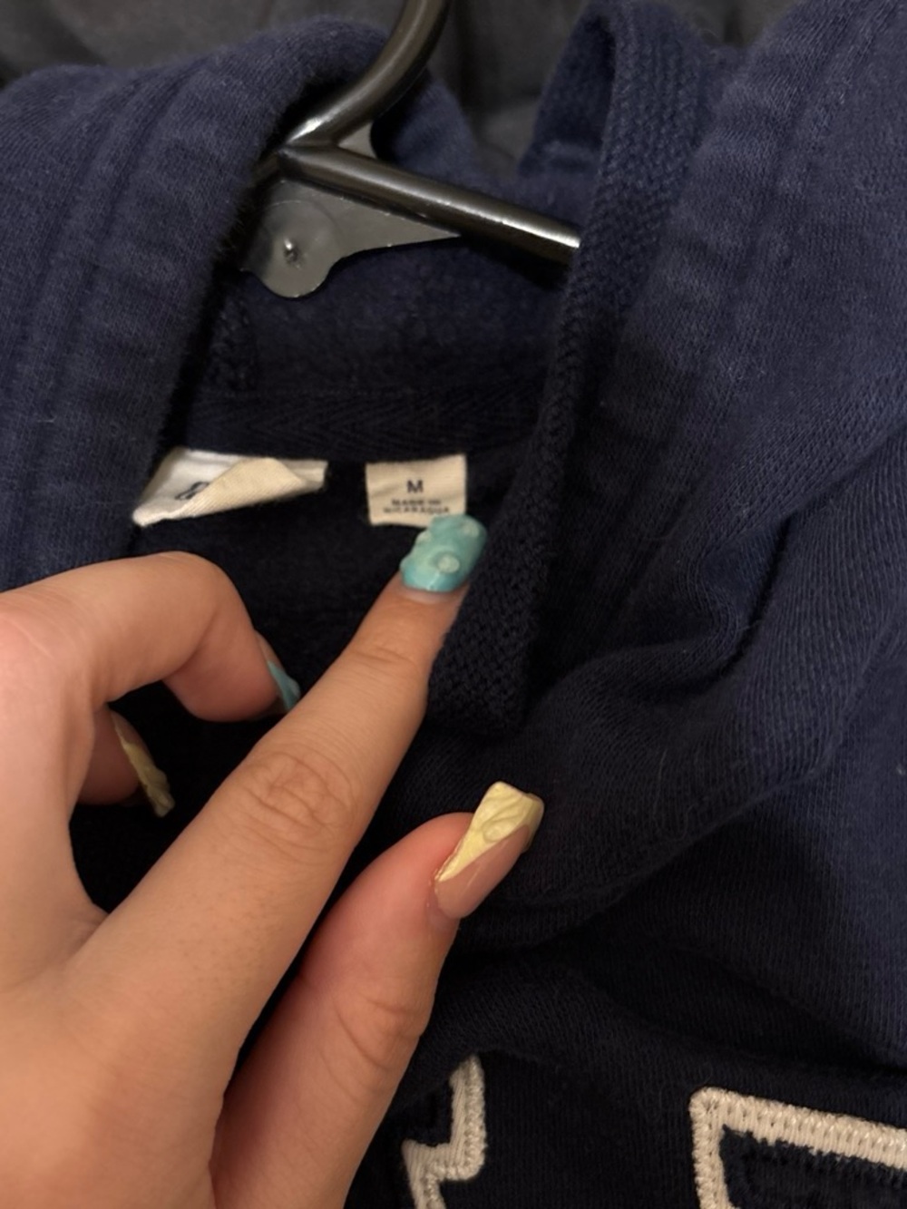 GAP Navy Hooded Sweatshirt with Embroidered Accent